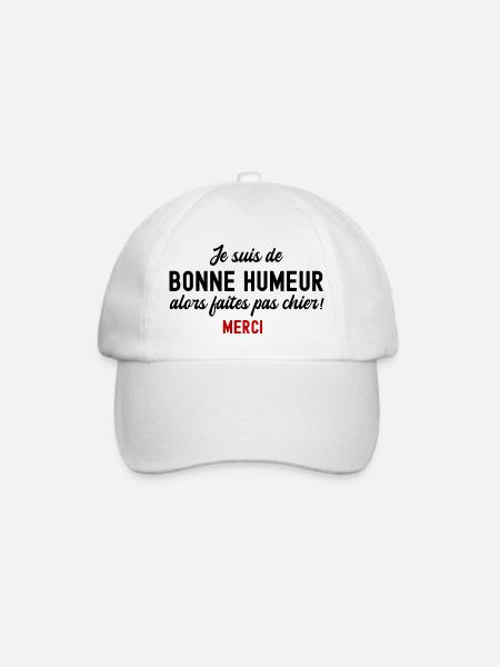 je suis de bonne humeur alors faites pas chier - Casquette classique - blanc/blanc