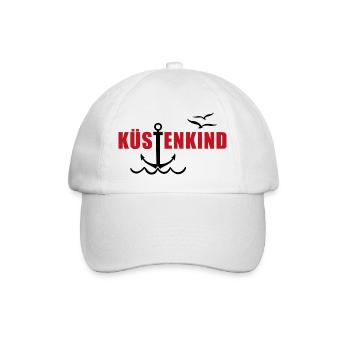 Küstenkind Norden Nordsee Anker Geschenk - Baseballkappe - Weiß/Weiß - Vorne
