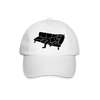 Tired sofa man - Baseball Cap - white/white - Front