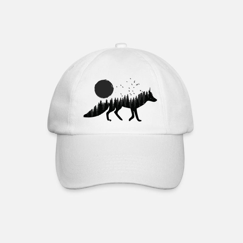 Fuchs im wilden Wald Natur - Baseballkappe - Weiß/Weiß