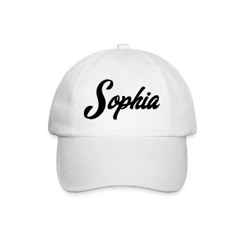 Nom Sophia Dessin au trait géométrique abstrait - Casquette classique - blanc/blanc - Devant