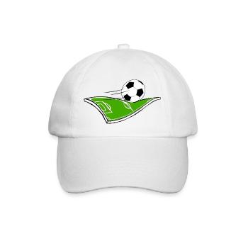 football drawing field and ball - Baseball Cap - white/white - Front