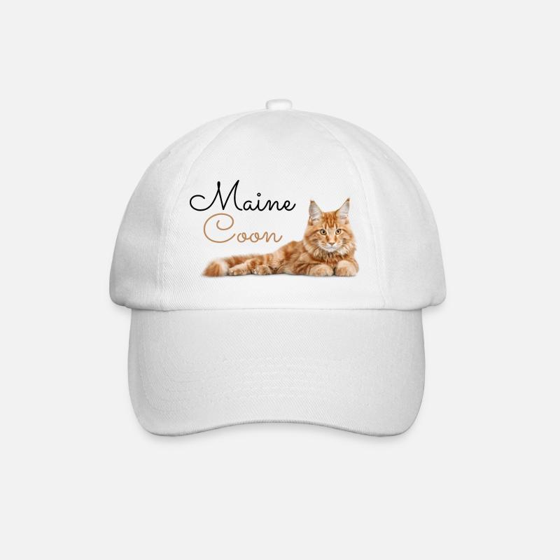 Maine Coon - Baseball Cap - white/white