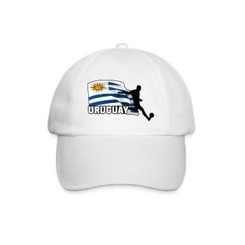 Uruguayan Flag with Football Player - Baseball Cap - white/white - Front