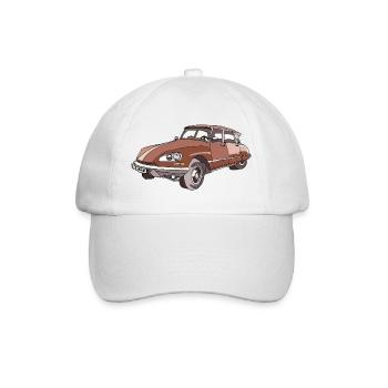 Vintage Braun Kombi Illustration - Baseballkappe - Weiß/Weiß - Vorne