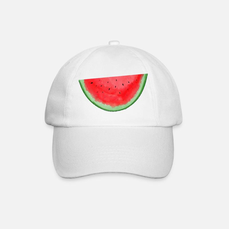 Wassermelone Aquarell - Baseballkappe - Weiß/Weiß