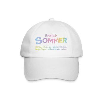 Endlich Sommer: Pastellfarben - Baseballkappe - Weiß/Weiß - Vorne