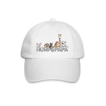 Happy Hundepapa I Hunde Papa Herrchen Fun - Baseballkappe - Weiß/Weiß - Vorne