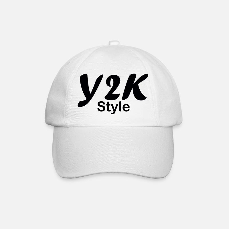 Y2k style 2000er Jahre - Baseballkappe - Weiß/Weiß