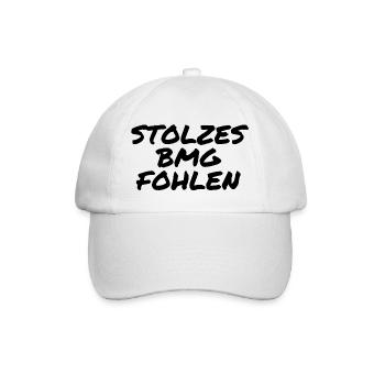 Schriftzug STOLZES BMG FOHLEN Schrift Nr.3 in schw - Baseballkappe - Weiß/Weiß - Vorne