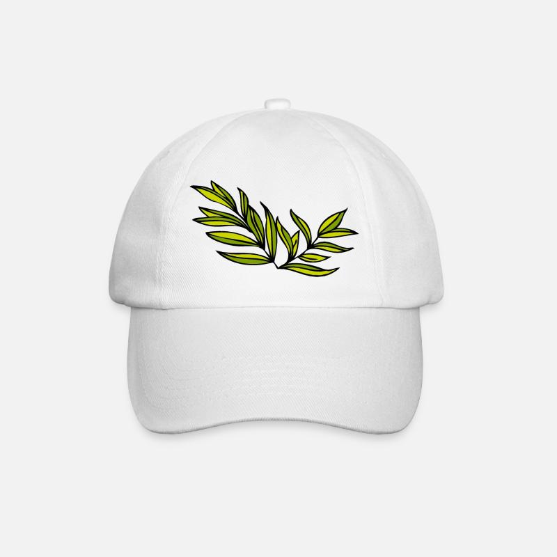 feuille feuilles branche - Casquette classique - blanc/blanc