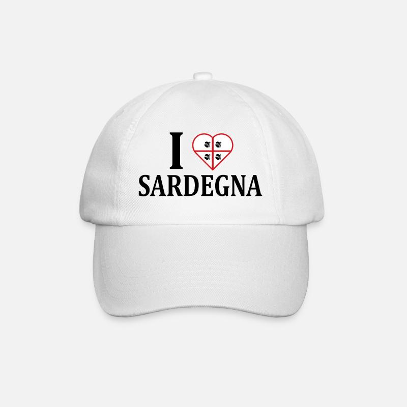 J’adore le design du t-shirt Sardaigne Sardaigne - Casquette classique - blanc/blanc