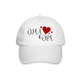 Oma und Opa Herz - Baseballkappe - Weiß/Weiß - Vorne