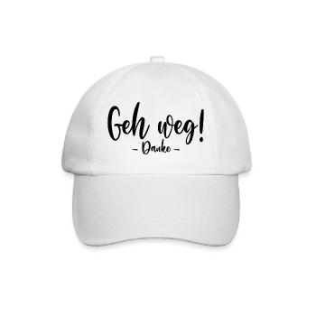 Geh weg Danke - Baseballkappe - Weiß/Weiß - Vorne