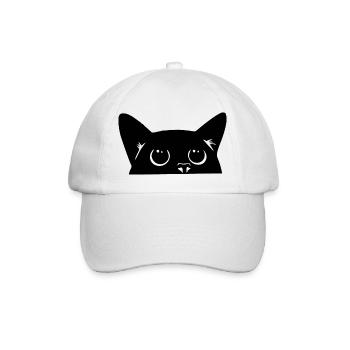 black cat, cute cat - Casquette classique - blanc/blanc - Devant