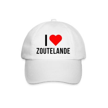 I Love Zoutelande - Baseballkappe - Weiß/Weiß - Vorne