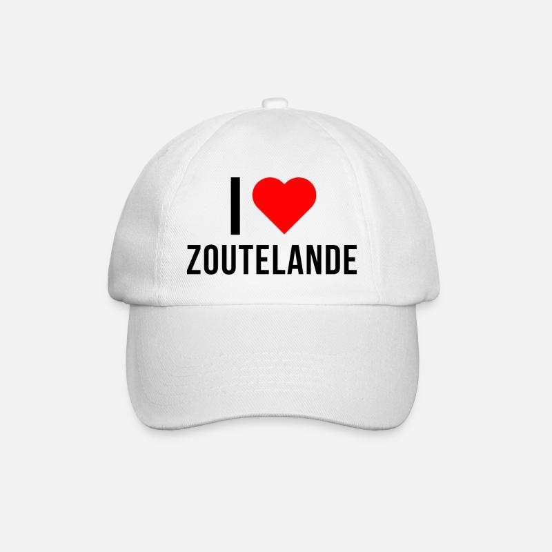 I Love Zoutelande - Baseballkappe - Weiß/Weiß
