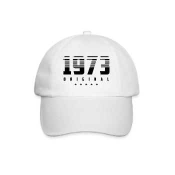 Geboren 1973 das Original - Baseballkappe - Weiß/Weiß - Vorne
