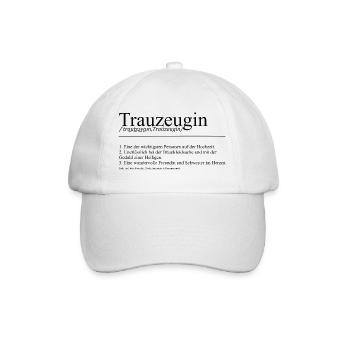 Trauzeugin Definition Hochzeit Team Bride Geschenk - Baseballkappe - Weiß/Weiß - Vorne