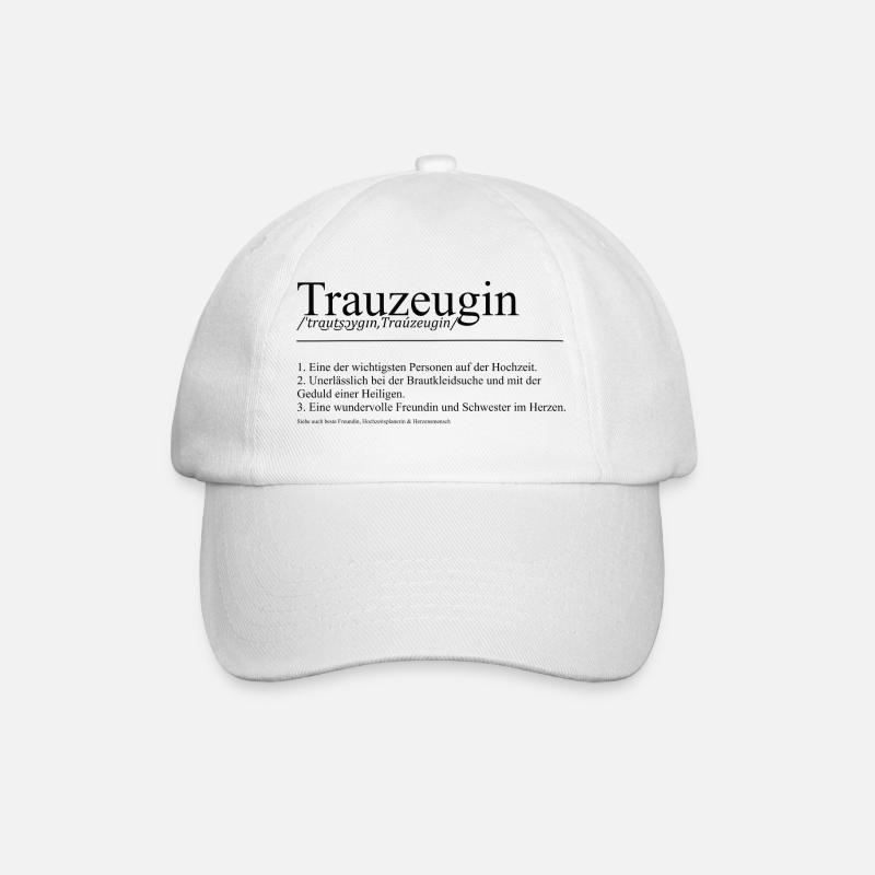 Trauzeugin Definition Hochzeit Team Bride Geschenk - Baseballkappe - Weiß/Weiß