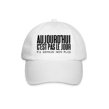 Aujourd'hui c'est pas le Jour /P.S Demain non plus - Casquette classique - blanc/blanc - Devant