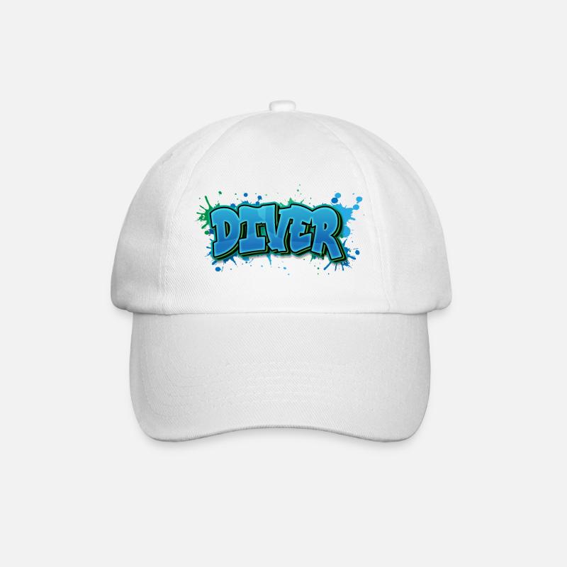 Diver Graffiti Paint Splash - Cadeau pour les plongeurs - Casquette classique - blanc/blanc