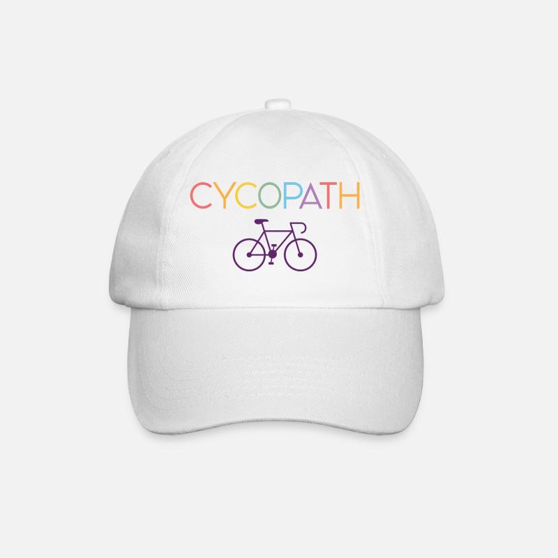 Geschenke für Radfahrer – Cycopath - Baseballkappe - Weiß/Weiß