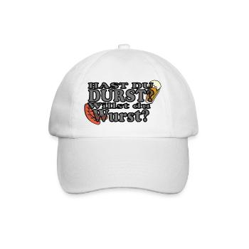 Hast Du Durst Willst Du Wurst - Baseballkappe - Weiß/Weiß - Vorne