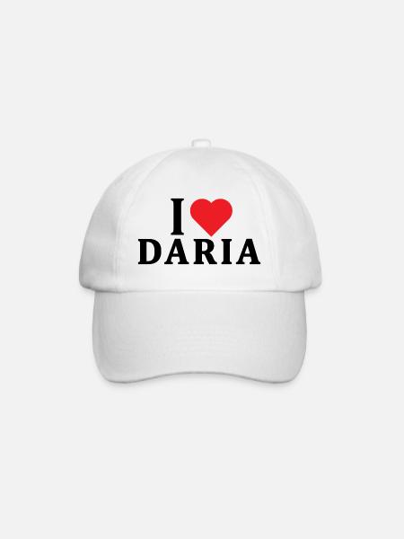T-Shirt Ich liebe Daria T-Shirt Geschenkidee - Baseballkappe - Weiß/Weiß