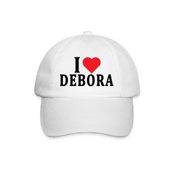 T-shirt I love Debora t-shirt gift idea - Baseball Cap - white/white - Front