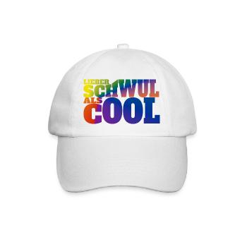 Lieber schwul als cool Liebe Schwul queer Sexismus - Baseballkappe - Weiß/Weiß - Vorne