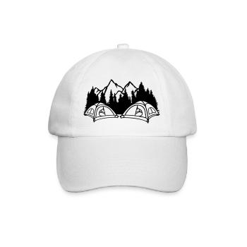 Berge Camper draußen leben - Baseballkappe - Weiß/Weiß - Vorne