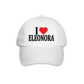T-Shirt Ich liebe Eleonora T-Shirt Geschenkidee - Baseballkappe - Weiß/Weiß - Vorne