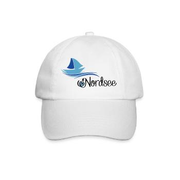 North Sea design with sailboat - Baseball Cap - white/white - Front