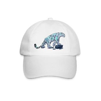 Blauer Schneeleopard - Baseballkappe - Weiß/Weiß - Vorne