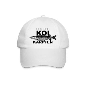 Koi Karpfen - schwäbisches Wortspiel - Baseballkappe - Weiß/Weiß - Vorne