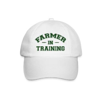 Lustiger landwirtschaftlicher Bauer in Ausbildung - Baseballkappe - Weiß/Weiß - Vorne