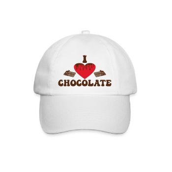 I love Chocolate - Baseballkappe - Weiß/Weiß - Vorne