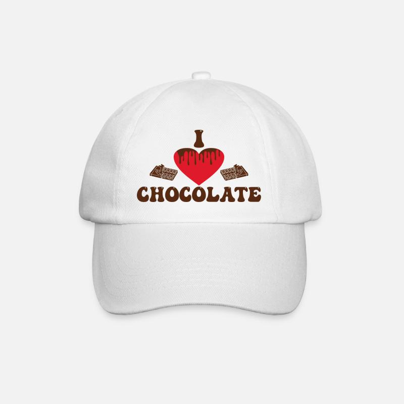 I love Chocolate - Baseballkappe - Weiß/Weiß