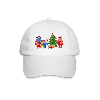 Weihnachten Nilpferd Hippo Geschenkidee Weihnacht - Baseballkappe - Weiß/Weiß - Vorne