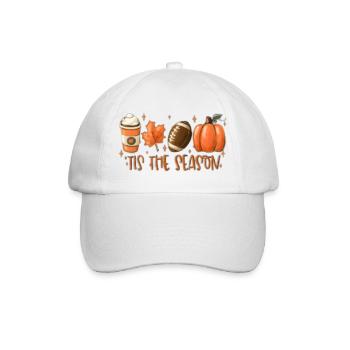 Herbstsaison Kaffee Kürbis Ball - Baseballkappe - Weiß/Weiß - Vorne