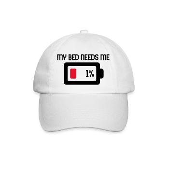 My Bed needs me - Baseballkappe - Weiß/Weiß - Vorne