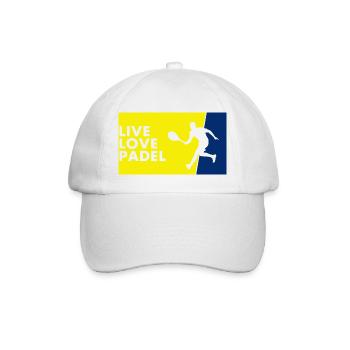 Padel - Geschenk für Padelspieler - Baseballkappe - Weiß/Weiß - Vorne
