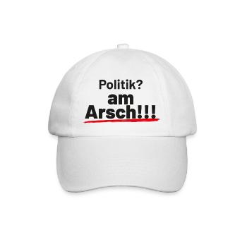 Politik am Arsch - Baseballkappe - Weiß/Weiß - Vorne