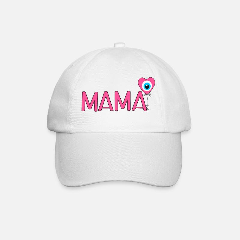 Mama mit Nazar Luftballon - Baseballkappe - Weiß/Weiß