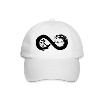 Unendliches Symbol und Ewigkeit auf Japanisch - Baseballkappe - Weiß/Weiß - Vorne