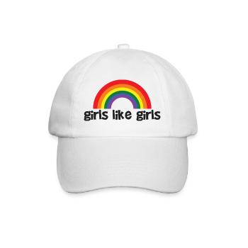 Girls like girls - rainbow pride LGBTQ design - Baseballkappe - Weiß/Weiß - Vorne