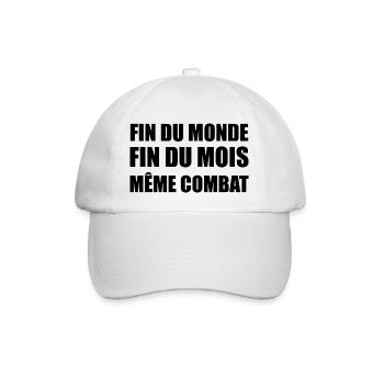 fin du monde fin du mois même combat - Casquette classique - blanc/blanc - Devant