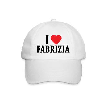 t-shirt I love Fabrizia t-shirt gift idea - Baseball Cap - white/white - Front