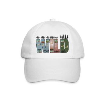 Wilderness, Forest, Trees, Adventure, Hiking - Baseball Cap - white/white - Front
